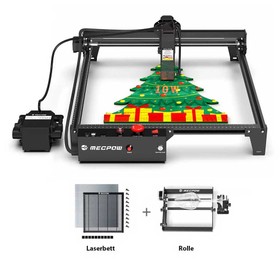 Mecpow X3 Pro 10W mit Rotationswalze Laserbett